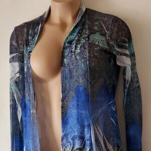 The Pyramid Collection jacket sz 3X ? paisley blue green mesh good condition